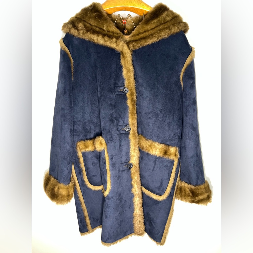NWoT Dennis Basso Reversible Faux Fur Coat